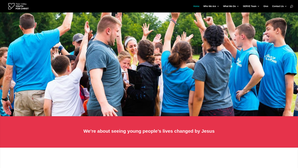 Screenshot of the Tees Valley Youth For Christ website