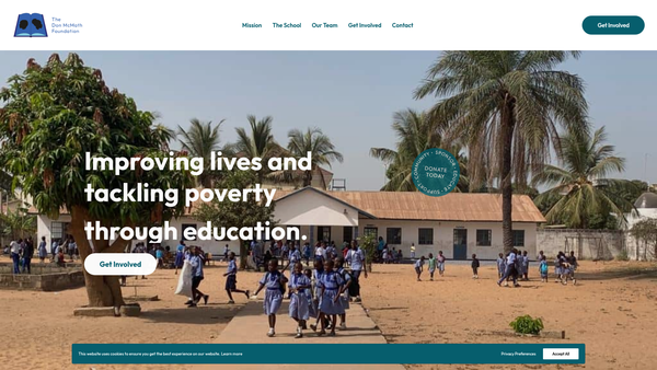 Screenshot of the The Don Mcmath Foundation website