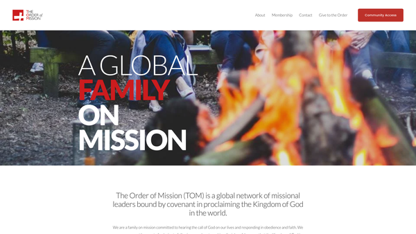 Screenshot of the The Order Of Mission website