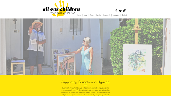 Screenshot of the All Our Children website
