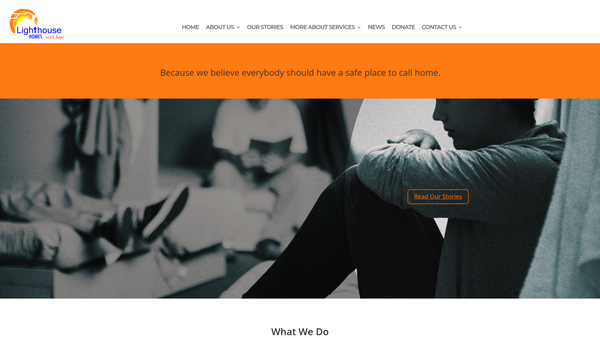 Screenshot of the Lighthouse Homes website