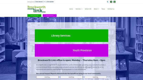 Screenshot of the Brockworth Link website