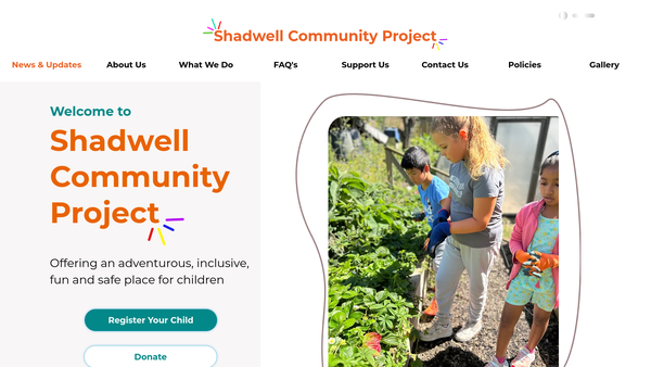 Screenshot of the The Shadwell Community Project website