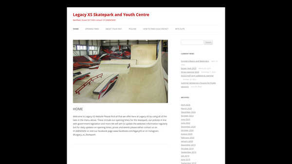 Screenshot of the Legacy Xs website