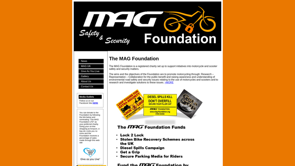 Screenshot of the Mag Foundation Limited website