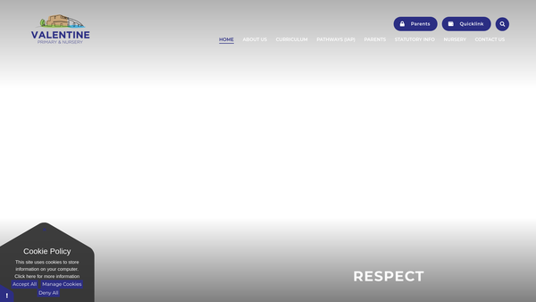 Screenshot of the Valentine Primary PTFA website