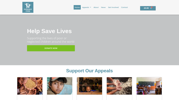 Screenshot of the Innocent Child website