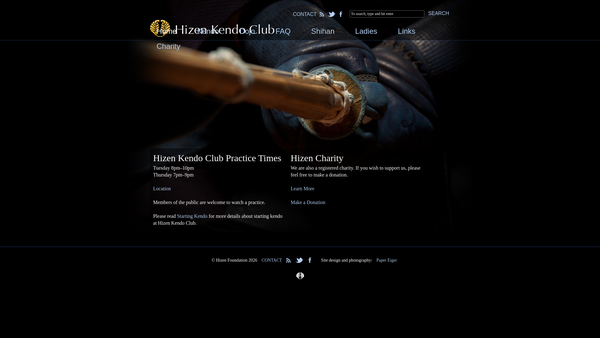 Screenshot of the Hizen Foundation website