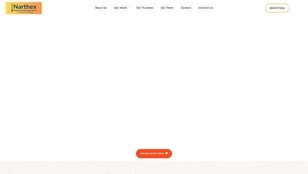 Screenshot of the Narthex Sparkhill website