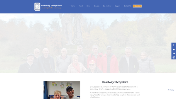 Screenshot of the Headway Shropshire website