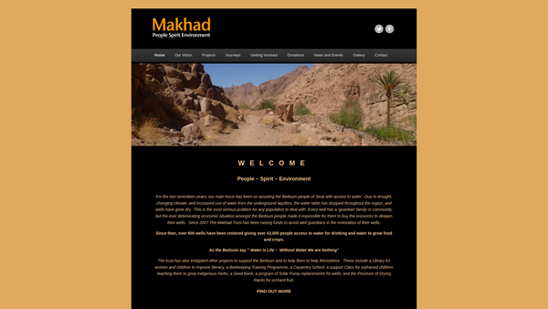 Screenshot of the The Makhad Trust website