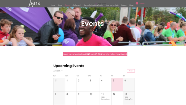 Screenshot of the Adventist Special Needs Association UK website