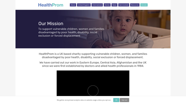 Screenshot of the Healthprom website