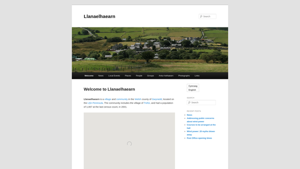 Screenshot of the Pwyllgor Llywio Llanaelhaearn website