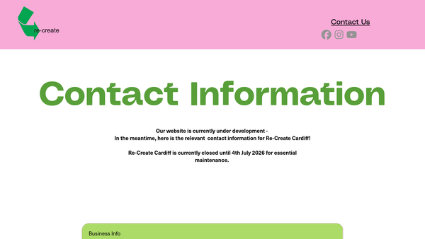 Screenshot of the Re-Create- Cardiff And Vale Play Services Association website