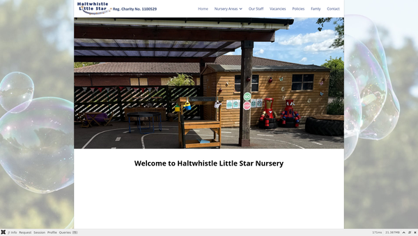 Screenshot of the Haltwhistle Little Star Pr- School website