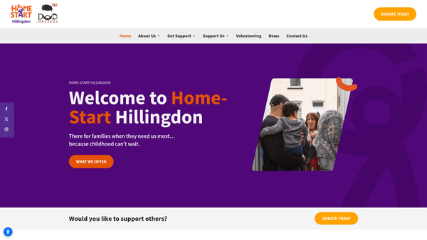 Screenshot of the Home-Start Hillingdon website