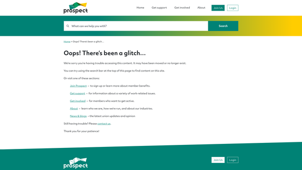 Screenshot of the Prospect Benevolent Fund website