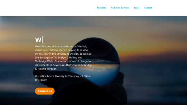 Screenshot of the West Kent Mediation website