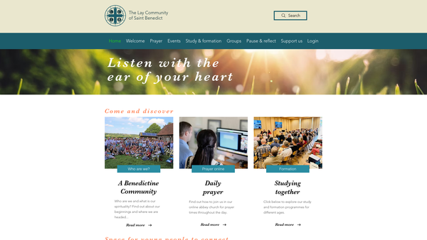 Screenshot of the Lay Community Of St Benedict website