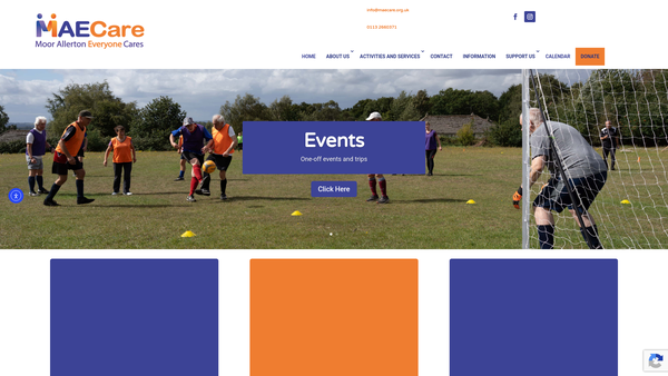 Screenshot of the Moor Allerton Elderly Care website