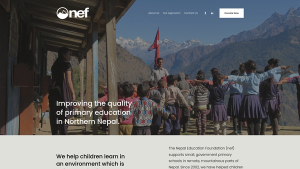 Screenshot of the Nepal Education Foundation website