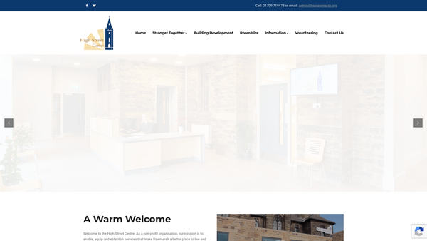 Screenshot of the The High Street Centre Limited website