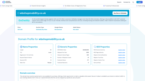 Screenshot of the West Bridgford Shopmobility website