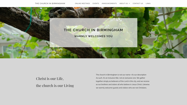 Screenshot of the The Church In Birmingham website