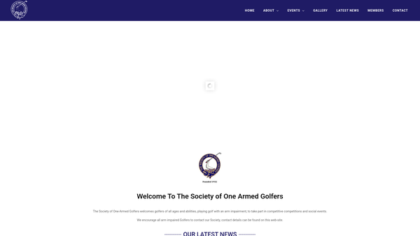Screenshot of the The Society Of One Armed Golfers website