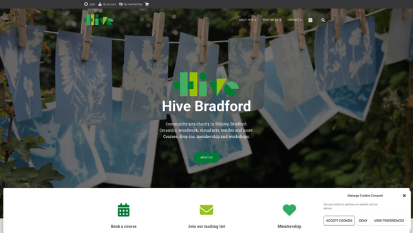 Screenshot of the Hive Bradford website