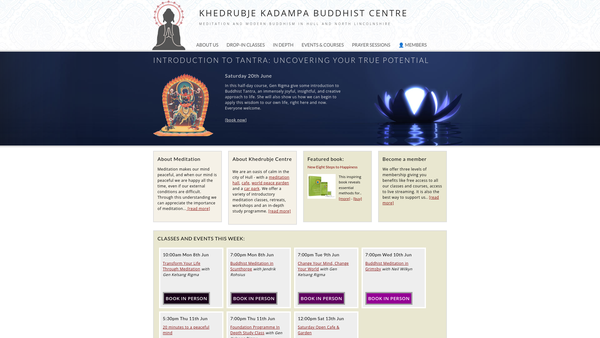 Screenshot of the Dharmaratna Buddhist Centre website