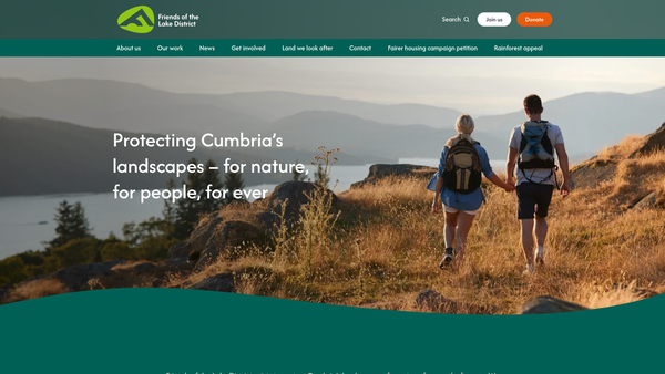 Screenshot of the Friends Of The Lake District website