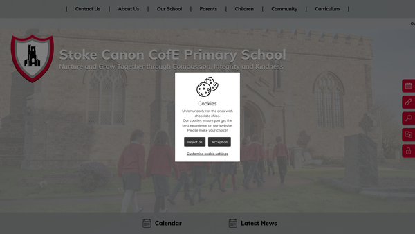 Screenshot of the Friends Of Stoke Canon Primary School website