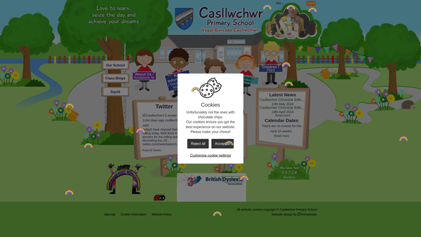 Screenshot of the Casllwchwr Primary School PTA website