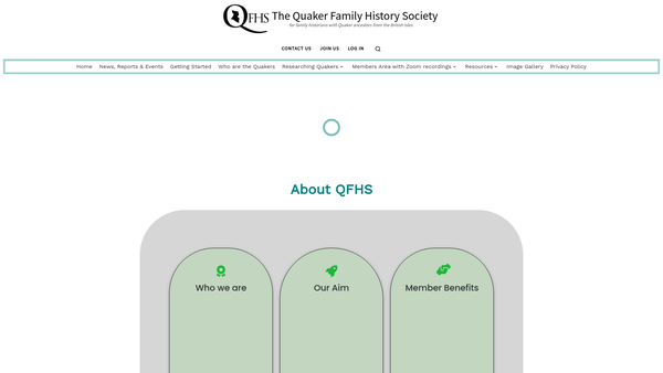 Screenshot of the Quaker Family History Society website
