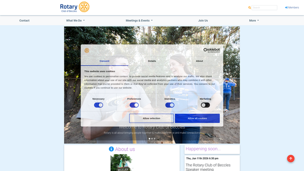 Screenshot of the Rotary Club Of Beccles Charitable Trust website