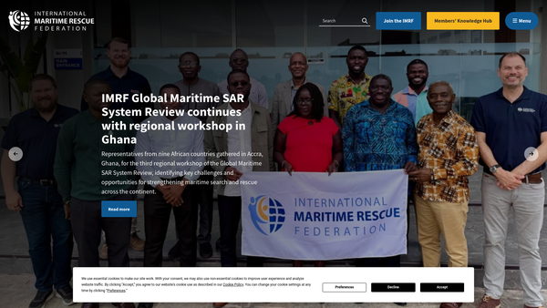 Screenshot of the International Maritime Rescue Federation website
