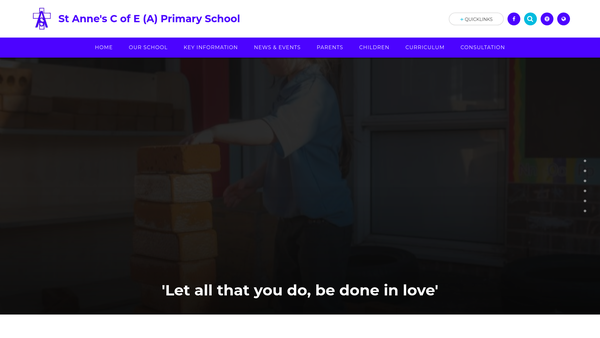 Screenshot of the Friends Of St Anne's School, Worksop website
