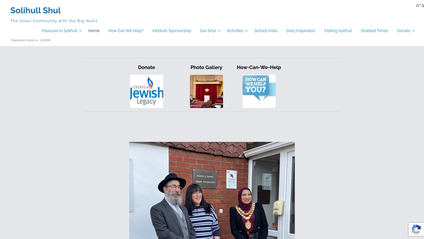 Screenshot of the Solihull And District Hebrew Congregation website