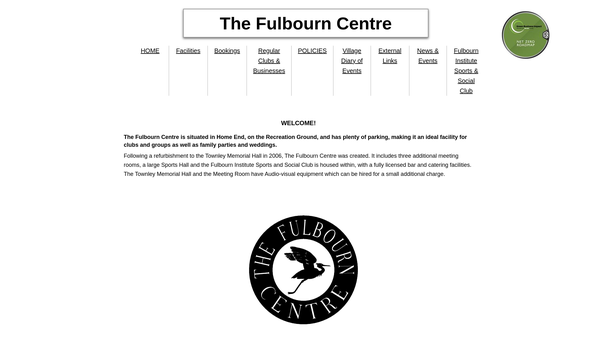 Screenshot of the Townley Memorial Hall website