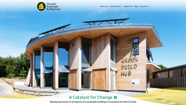 Screenshot of the The Cornwall Sustainable Building Trust website