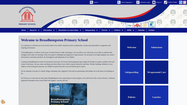 Screenshot of the Broadhempston School Parent Teacher And Friends Association website