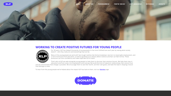 Screenshot of the Xlp website