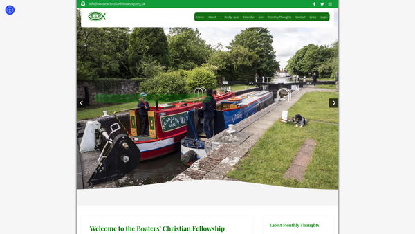 Screenshot of the The Boaters Christian Fellowship website