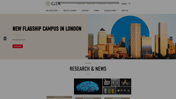 Screenshot of the Gia England website