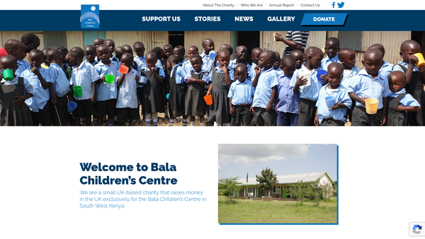 Screenshot of the Bala Children's Centre Kenya website