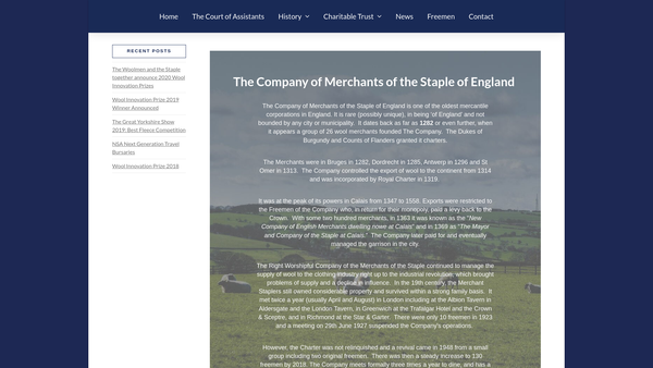 Screenshot of the The Company Of The Merchants Of The Staple Of England Charitable Trust website