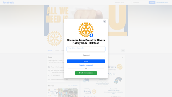 Screenshot of the The Rotary Club Of Braintree Rivers Trust Fund website