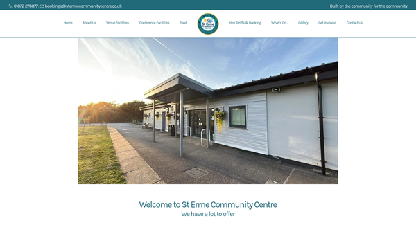 Screenshot of the St Erme Playing Field Trust website